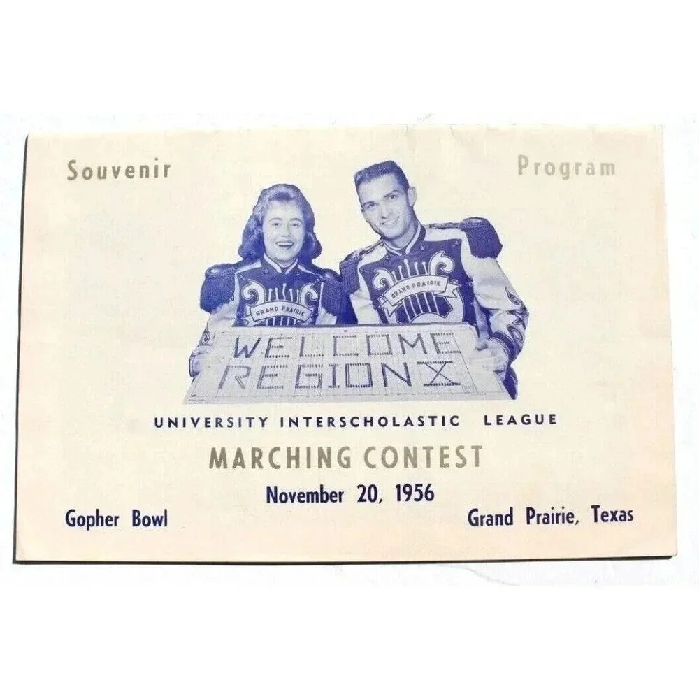 Vtg November 20, 1956 Marching Contest Souvenir Program Texas Gopher Bowl